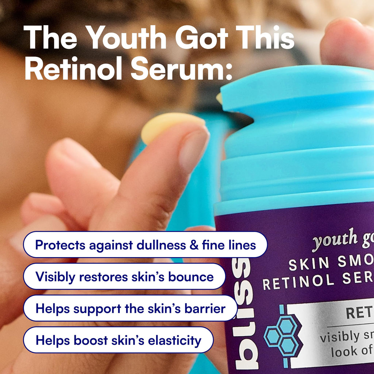 Bliss Retinol Serum Youth Got This Advanced Anti-Aging Formula - Reduces Fine Lines & Wrinkles - Dermatologist-Tested - Fragrance-Free & Vegan - 1 Fl Oz