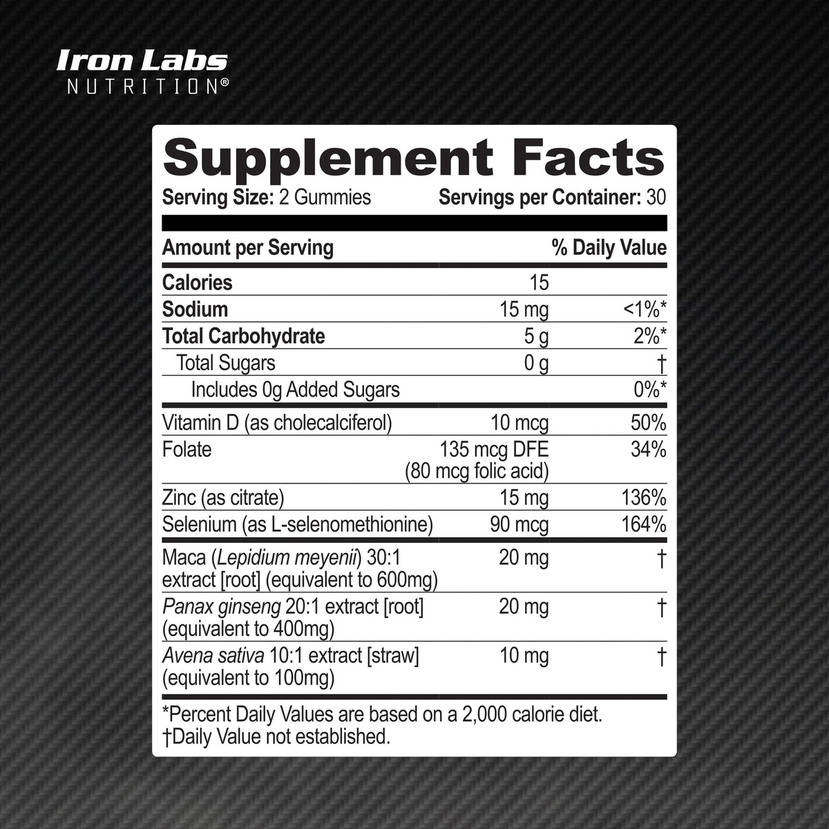 Iron Labs Nutrition Testo Gummies for Men - Maca, Ginseng, Zinc & Selenium Testosterone Support Sugar Free Vegan 60 Gummies