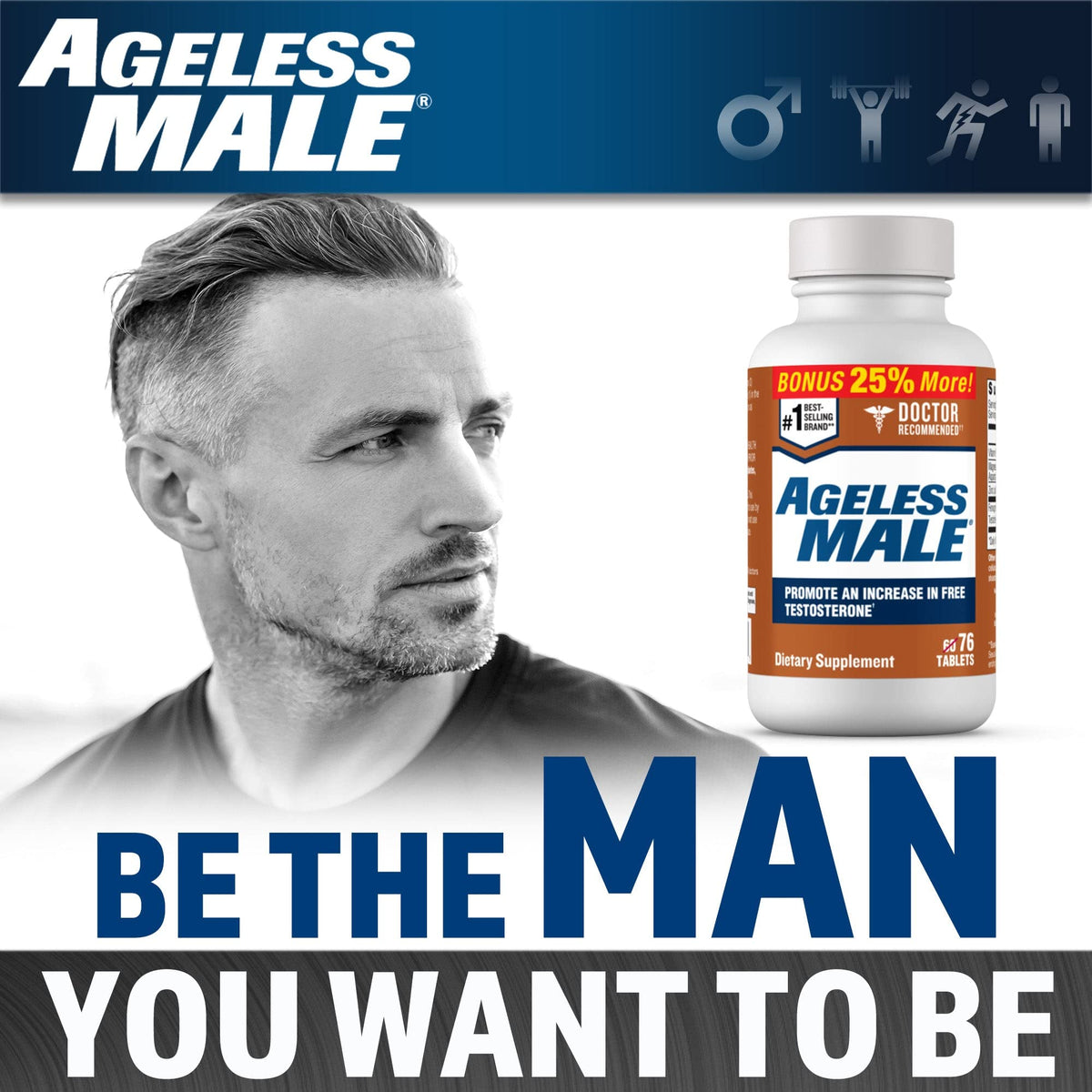Free Testosterone Support for Men - Energy, Strength, Stamina & Vitality Booster for Muscle Performance & Male Health
