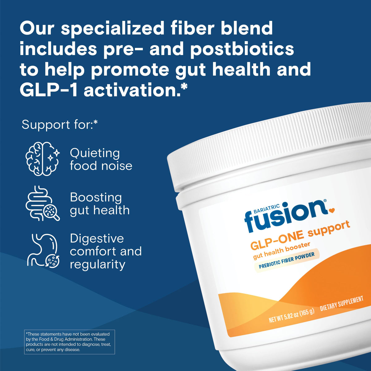 Bariatric Fusion GLP-1 Gut Health Booster - High Fiber GLP1 Booster - Prebiotic Fiber GLP-1 Supplement Powder for Women & Men - 20 Servings
