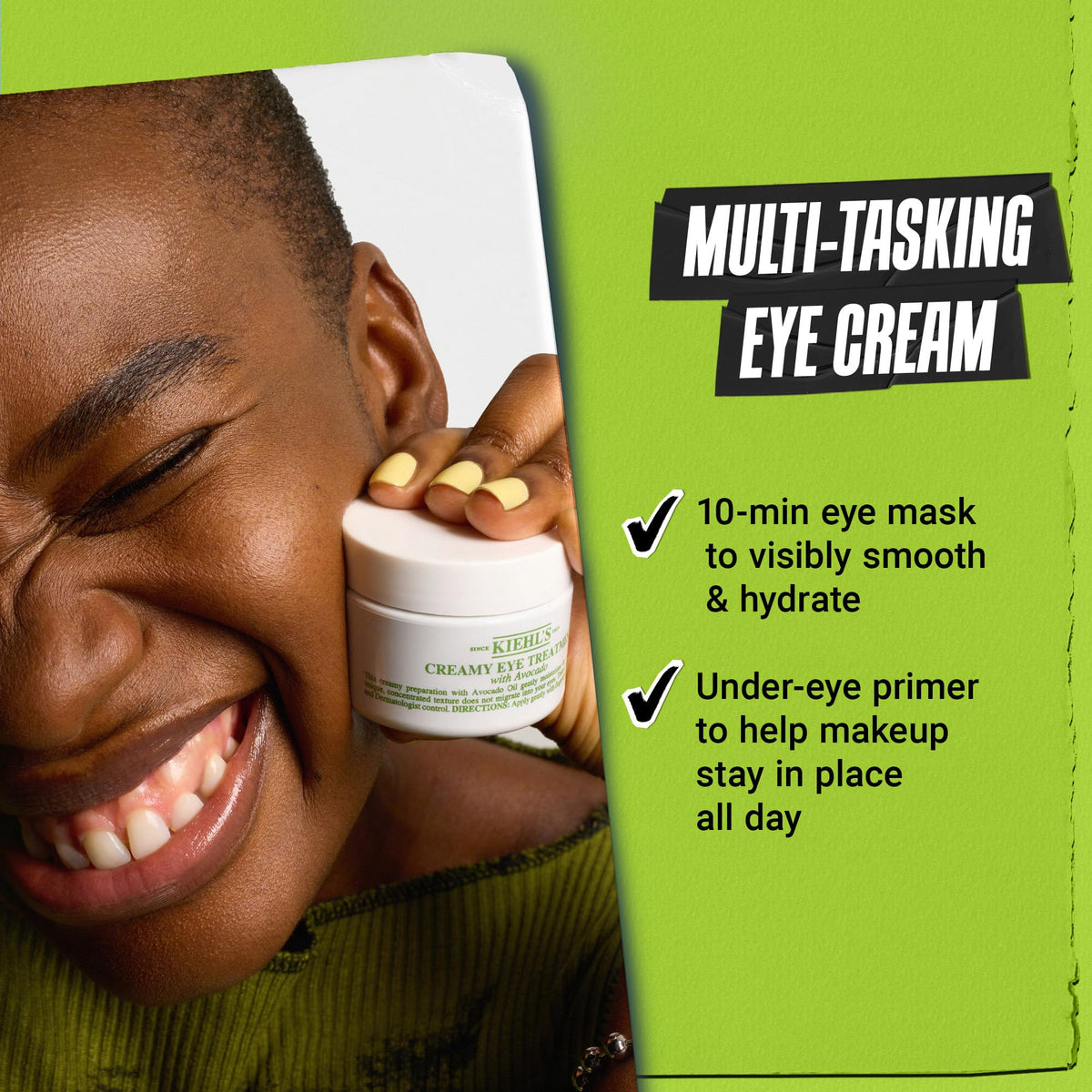 Kiehl's Avocado Eye Treatment (0.5 fl oz) - Nourishing & Hydrating Eye Cream with Avocado Oil and Caffeine - 99% Naturally Derived
