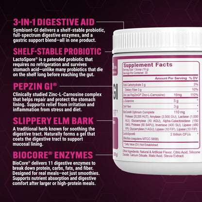 PEScience Complete-GI Gut Health Powder, Probiotics for Women and Men, Digestive Enzymes, Prebiotic Fiber, L-Glutamine, Pepzin GI Zinc Carnosine - Watermelon Flavor, 30 Servings
