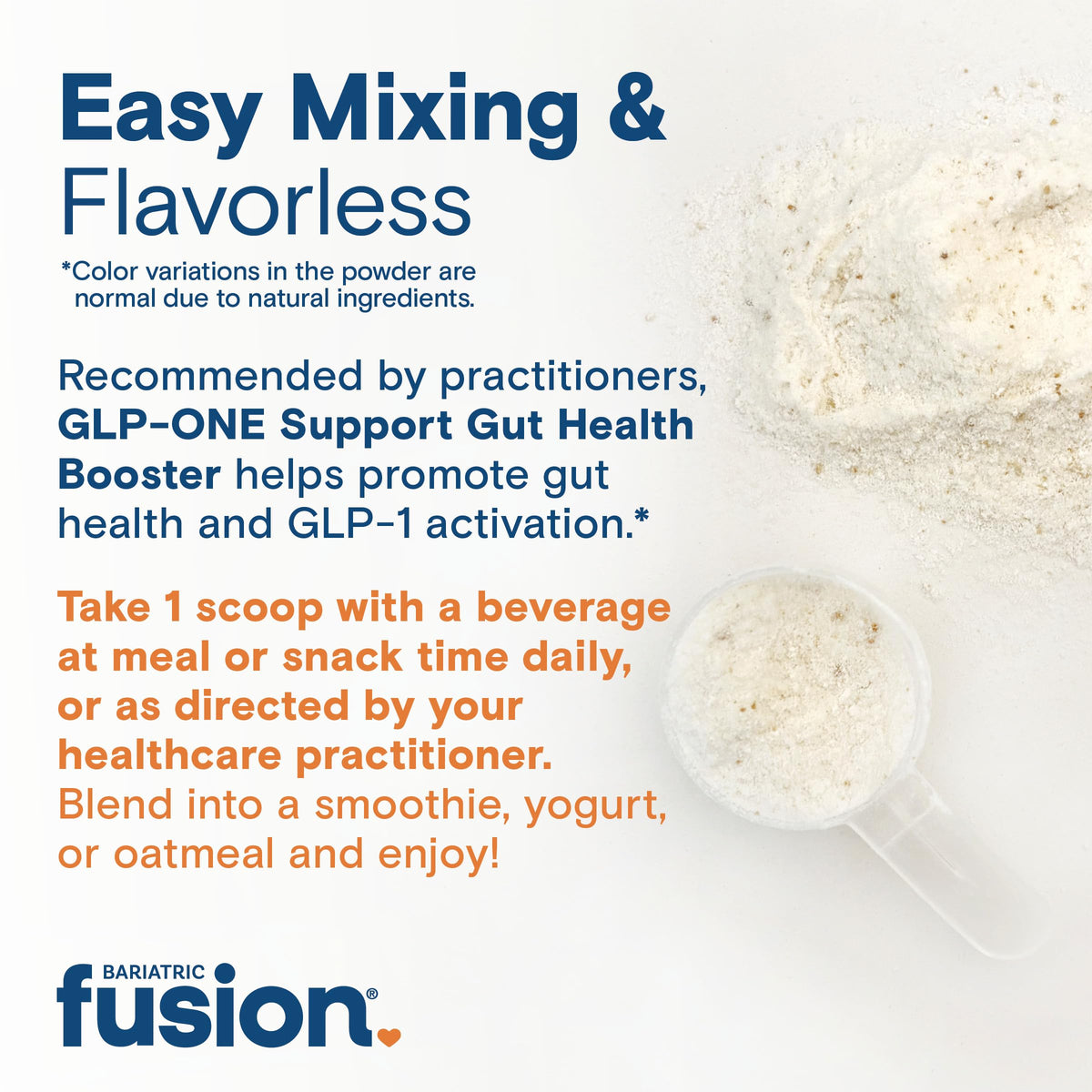 Bariatric Fusion GLP-1 Gut Health Booster - High Fiber GLP1 Booster - Prebiotic Fiber GLP-1 Supplement Powder for Women & Men - 20 Servings