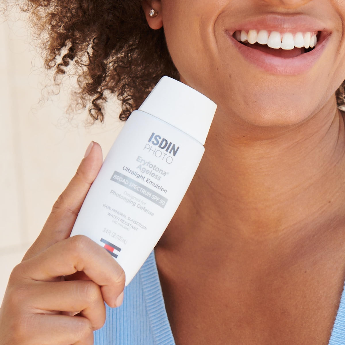 ISDIN Eryfotona Ageless SPF 50 (3.4 Fl Oz) - Tinted Mineral Sunscreen for Face with Zinc Oxide - Anti-Aging Sunscreen with DNA Repairsomes & Vitamin E - No White Cast, Dermatologist Recommended