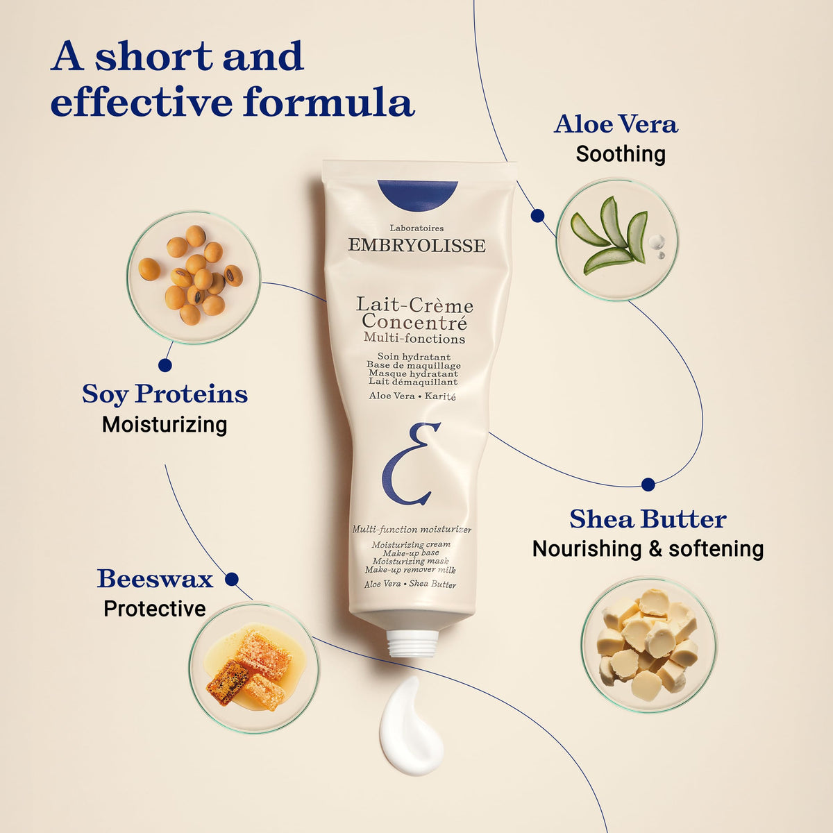 Embryolisse Lait-Crème Concentré Face Moisturizer and Makeup Primer, French Face Cream With Shea Butter & Aloe Vera, 1.01 Fl Oz
