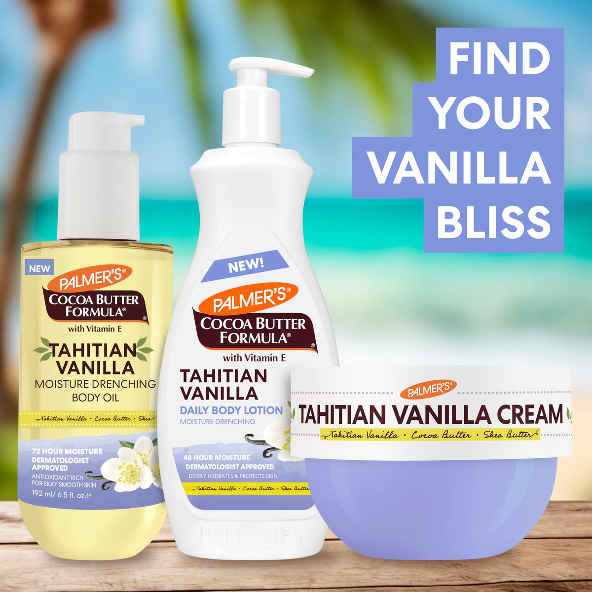 Palmer's Cocoa Butter Formula Body Oil Tahitian Vanilla, 72Hr Hydration with Shea Butter & Vitamin E 6.5 oz