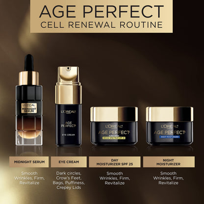L'Oreal Paris Age Perfect Cell Renewal Eye Cream (0.5 fl oz, Pack of 2) - Advanced Anti-Aging for Dark Circles, Puffiness & Crepey Skin