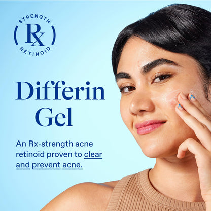 Differin Acne Treatment Gel, 90 Day Supply, Retinoid Treatment for Face with 0.1% Adapalene, Gentle Skin Care for Acne Prone Sensitive Skin, 45g Pump (Packaging May Vary)