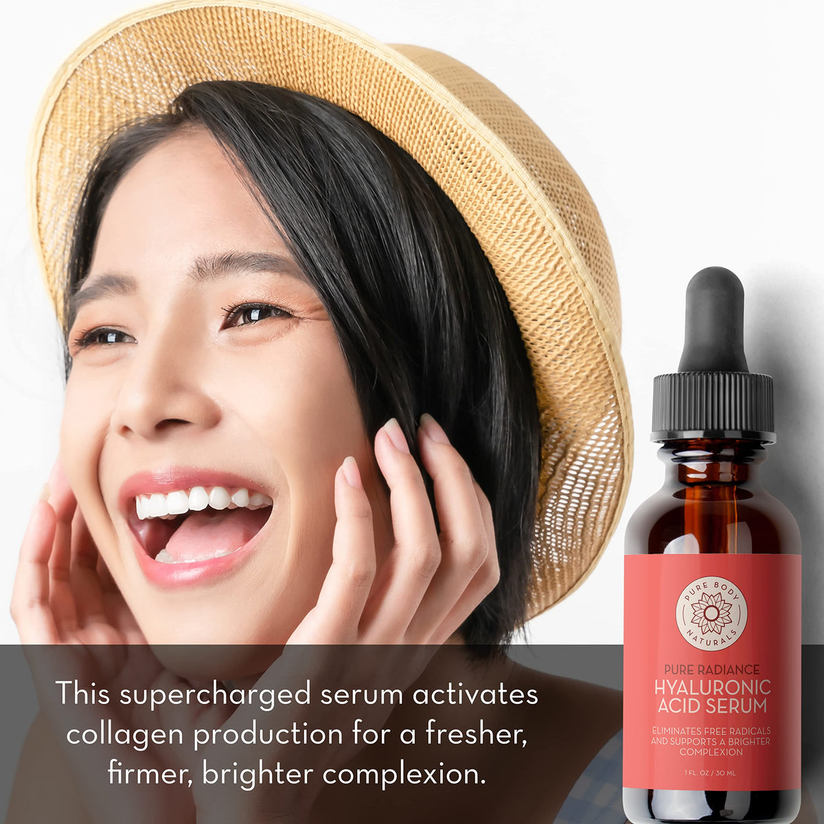 Pure Body Naturals Facial Serum - Hyaluronic Acid Serum, Retinol Serum, Vitamin C Serum, and Vitamin B3 (Niacinamide) Serum - A Perfect Serum Gift Set for Women of All Ages