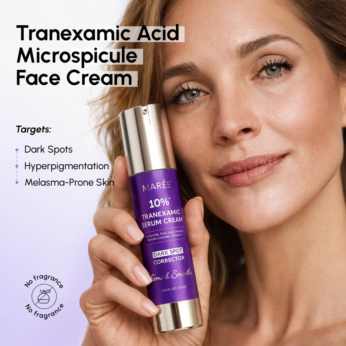 MAREE Tranexamic Acid Face Cream - Cream with Alpha Arbutin, Niacinamide, Peptide Complex & Vitamin C - Crema para las Manchas de la Cara