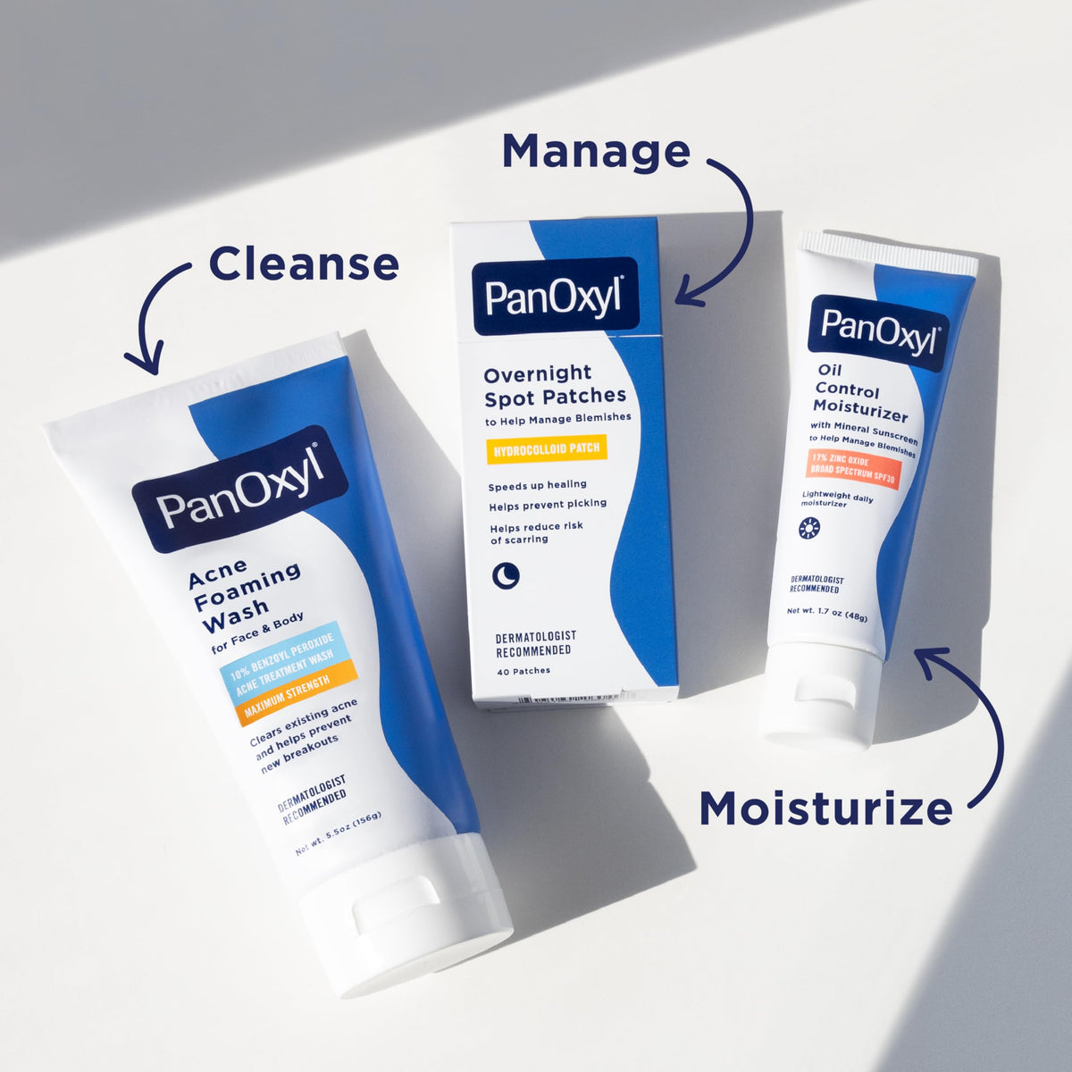 PanOxyl 10% Benzoyl Peroxide Acne Foaming Wash, Maximum Strength, Daily Acne-Fighting Face and Body Cleanser, Face Wash to Clear - 5.5 Oz