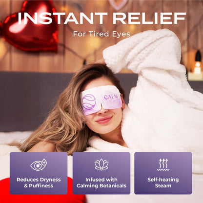 Body Restore Lavender Self-Heating Warm Compress for Dry Eyes & Relaxation - Heated Eye Mask for Sleep & Stye Relief (5 Pack)