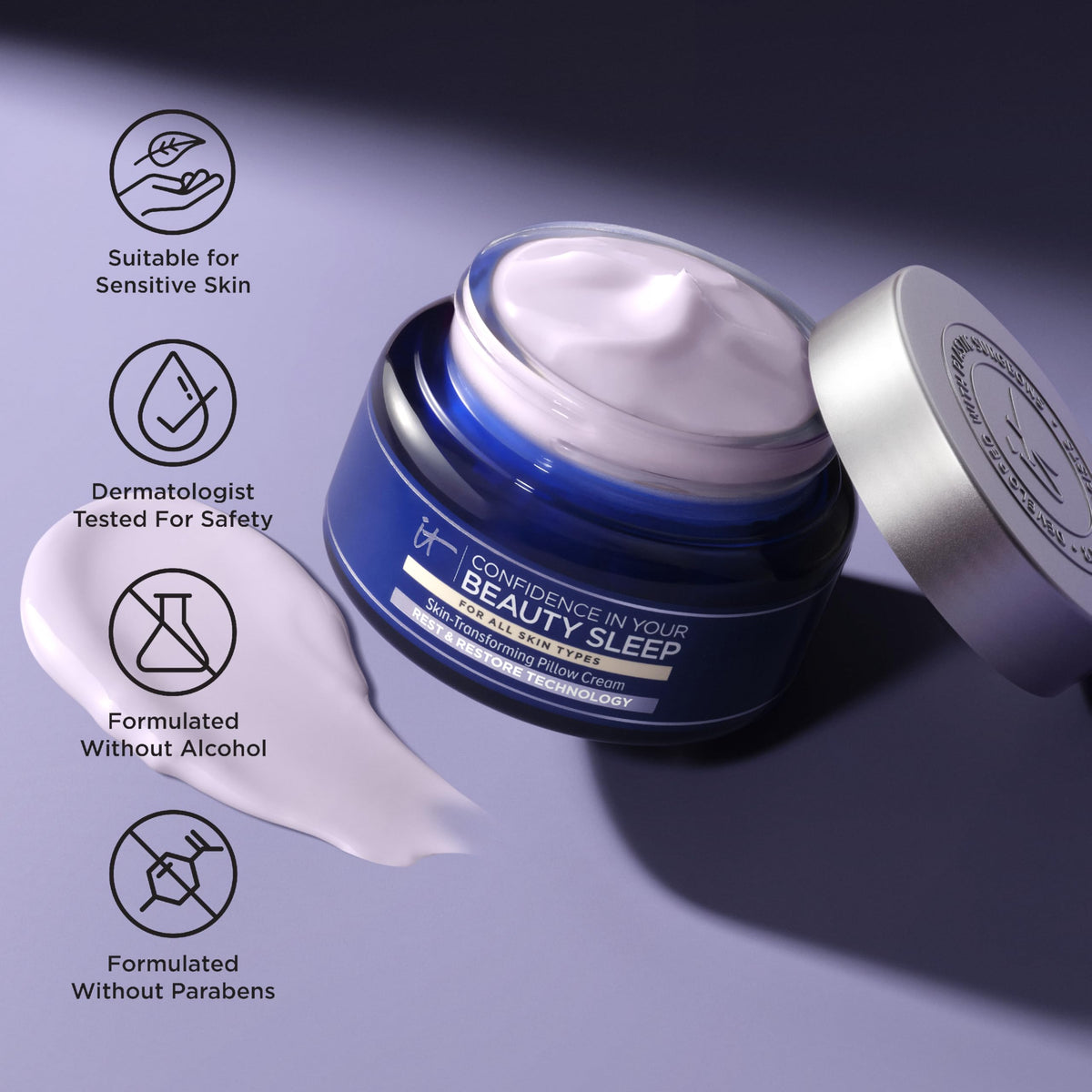 IT Cosmetics Confidence in Your Beauty Sleep - Anti-Aging Night Cream - Visibly Improves Fine Lines, Wrinkles, Dryness, Dullness & Loss of Firmness - With Hyaluronic Acid - 4.06 fl oz