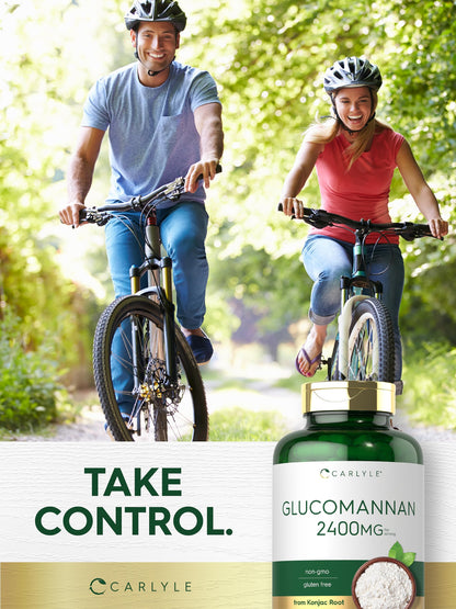 Carlyle Glucomannan Capsules - 200 Count - from Konjac Root - Soluble Fiber Pills - Non-GMO, Gluten Free Supplement