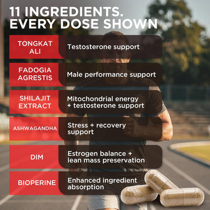Testosterone Booster for Men - Muscle Growth, Strength, Energy & Endurance Support with Estrogen Control - T-GAINS (120 Capsules)
