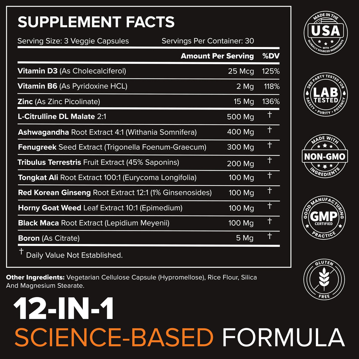 STRIVLABS Peak Potential 12-in-1 Testosterone Support for Men - with Fenugreek, Ashwagandha & Tongkat Ali - Strength, Energy & Muscle Builder (90 Capsules)