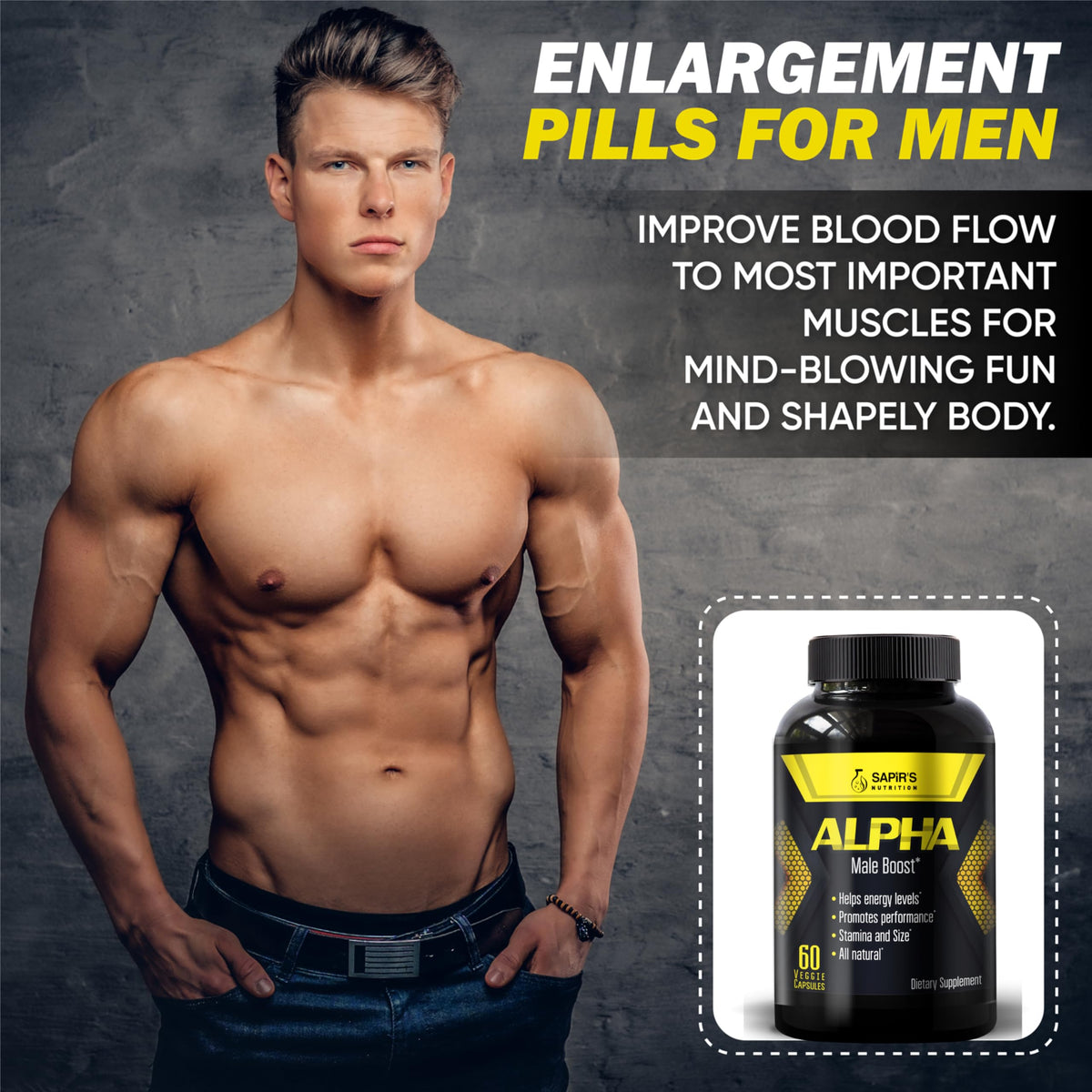 Testosterone Booster for Men - Energy, Strength, Stamina & Performance Support Male Enhancement Supplement