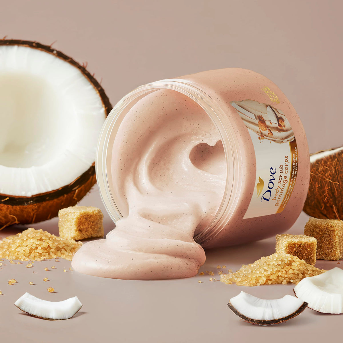 Dove Brown Sugar & Coconut Butter Body Scrub, Exfoliating & Nourishing Scrub 15 oz