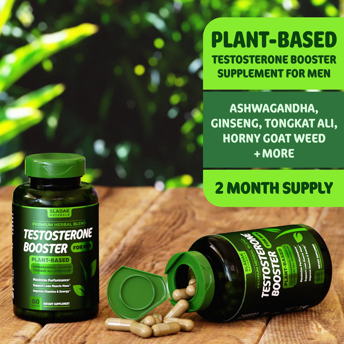 Testosterone Booster for Men - Ashwagandha, Tongkat Ali & Tribulus Formula for Muscle Growth, Strength, Energy & Performance Support
