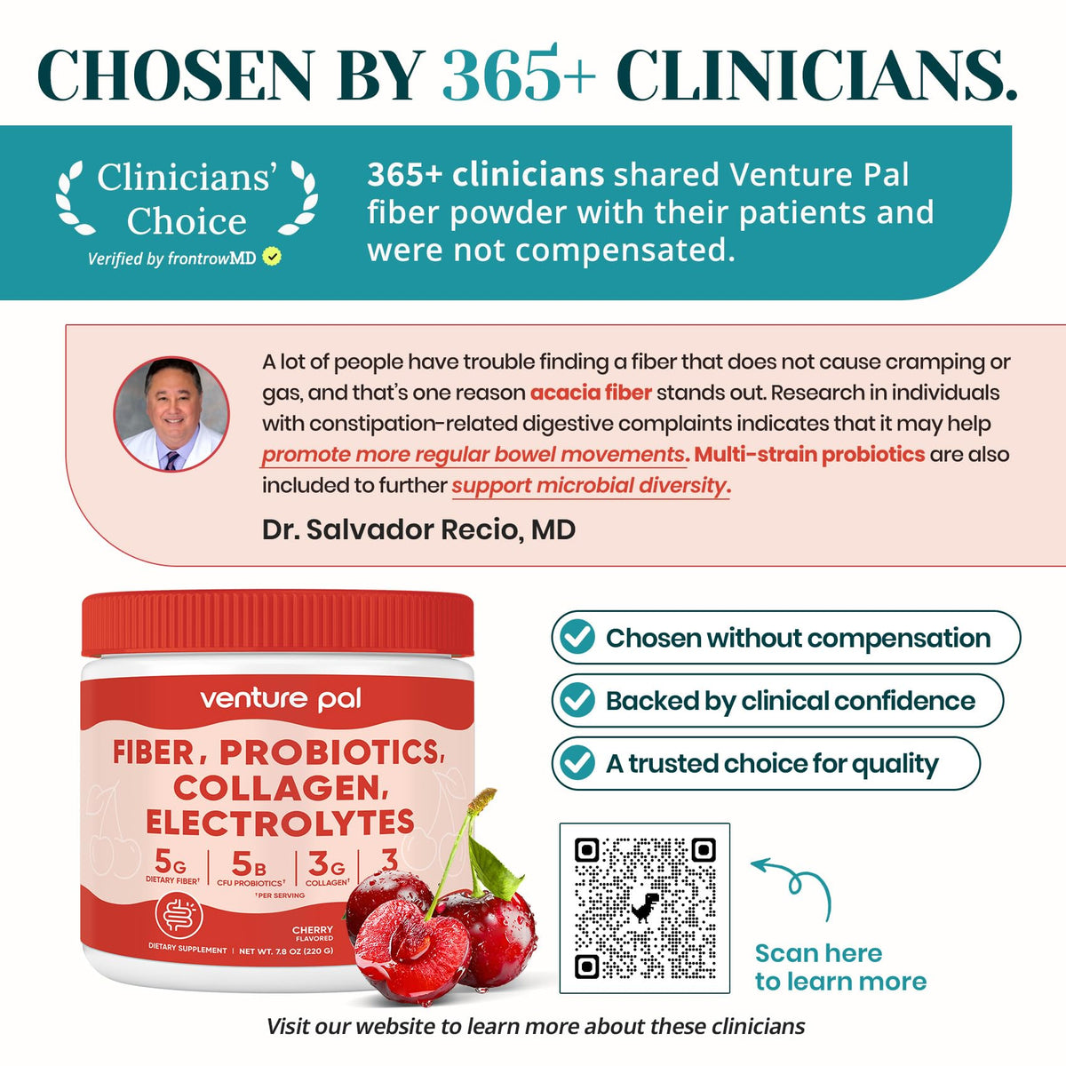 6-in-1 Daily Prebiotic Fiber Powder for Gut & Digestive Health, GLP-1 Friendly, Sugar Free Fiber Supplement Powder with Probiotics, Collagen Peptides & Electrolytes - For Women & Men - 7.8 OZ