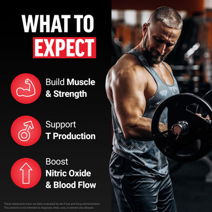 Force Factor Test X180 Max Gummies - Testosterone Booster for Men with KSM-66 Ashwagandha, Strength & Vitality Support (60 Gummies)