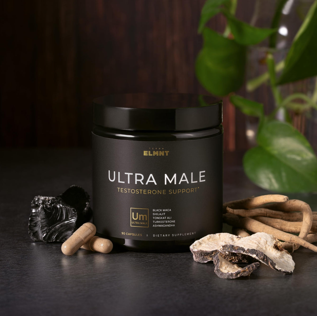 ULTRA MALE Premium Testosterone Booster for Men - with 100:1 Shilajit, Black Maca, Ashwagandha & Tongkat Ali - Libido, Energy & Strength Support