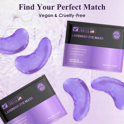 Lavender Collagen Under Eye Patches - 30 Pairs - Relaxing Eye Mask for Puffy Eyes, Dark Circles & Sleep Support