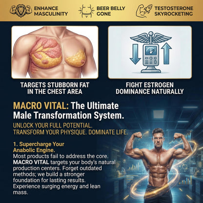 MACRO VITAL Testosterone Booster Gummies for Men - Energy, Libido & Muscle Support - Turkesterone, Tongkat Ali, Maca, Tribulus