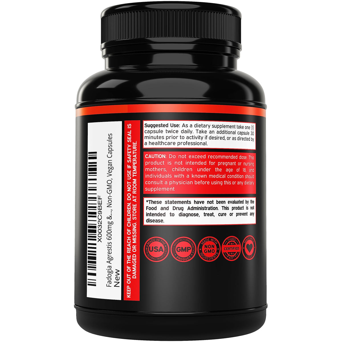 Fadogia Agrestis & Tongkat Ali Performance Blend for Men - Muscle, Strength & Athletic Performance Support - Vegan, Non-GMO (120 Capsules, USA Made)