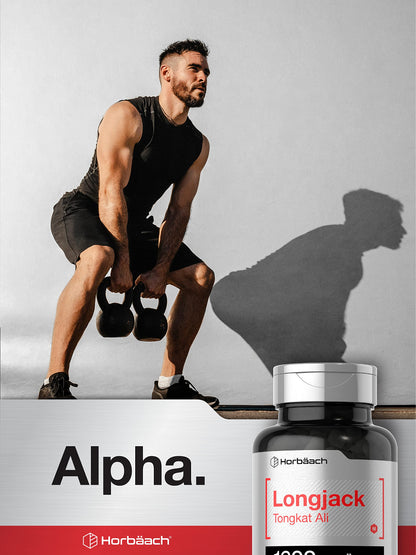 Horbäach Tongkat Ali (Longjack) Supplement for Men & Women - Eurycoma Longifolia Extract for Energy, Vitality & Performance - 120 Capsules