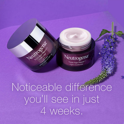 Neutrogena Triple Age Repair Face Moisturizer - with Hexinol Technology & Vitamin C, Anti-Wrinkle Face Cream with SPF 25, Visibly Reduces Wrinkles & Firms Skin, 1.7 oz
