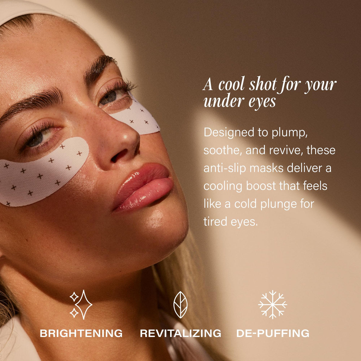 '+ Lux Unfiltered Cooling Under Eye Patches - Anti-Slip Caffeine Infused Korean Eye Mask for Puffiness & Brightening (10 Count)