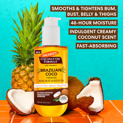 Palmer's Coconut Oil Formula Brazilian Coco Firming Body Oil with Vitamin E, 6.5 fl oz