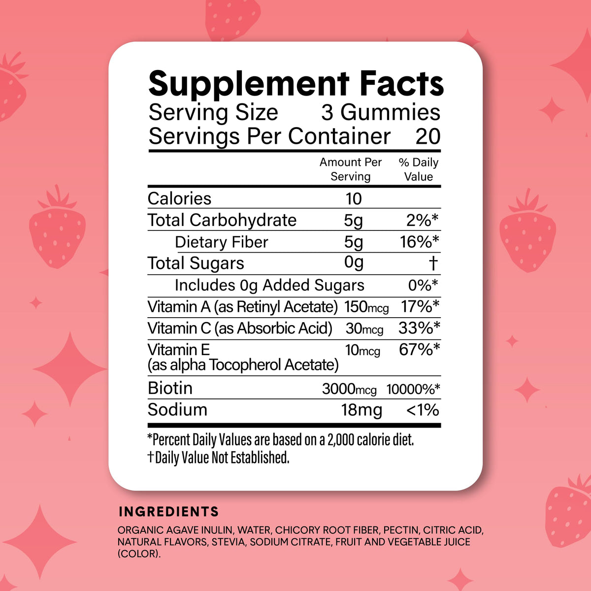 Bellway Super Fiber Gummies + Beauty - Sugar Free Fiber Supplement with Biotin & Vitamins A C E - Supports Digestive Health, Skin, Hair & Nails - 60 Count
