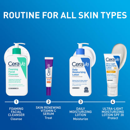 CeraVe Daily Moisturizing Lotion for Dry Skin, Fragrance Free Face & Body Moisturizer 12 oz