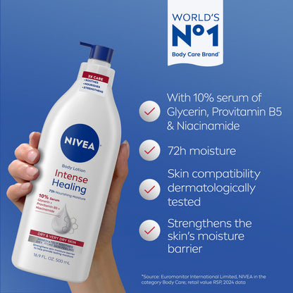 NIVEA Intense Healing Body Lotion 16.9 fl oz - Moisturizer with Glycerin & Provitamin B5