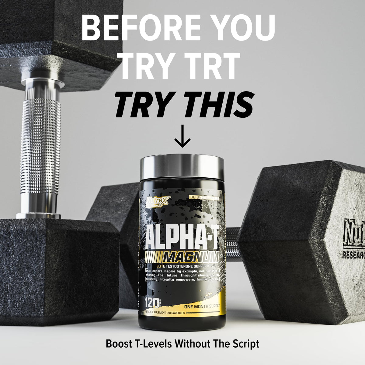 Testosterone Support for Men - Tongkat Ali, Fadogia, Shilajit & Ashwagandha - Muscle, Strength & Hormone Balance Supplement - Nutrex Alpha-T Magnum
