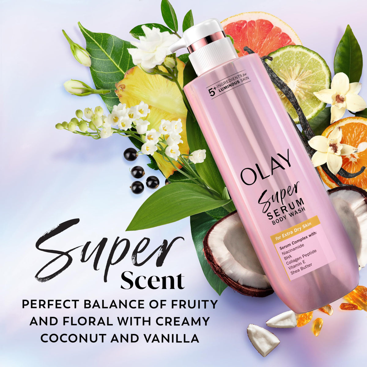 Olay Super Serum Body Wash 18.5 fl oz - Hydrating Cleanser for Extra Dry Skin