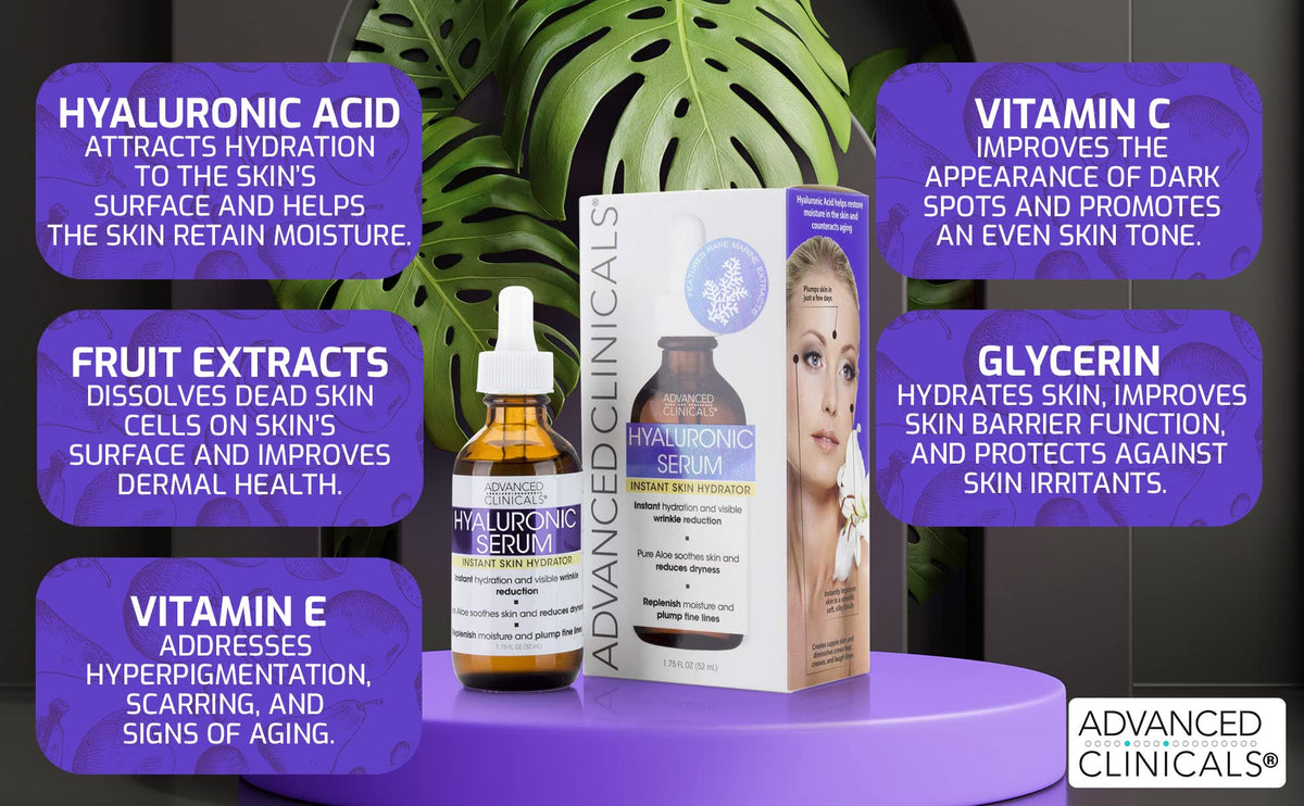 Advanced Clinicals Age-Defying Duo - Hyaluronic Acid + Collagen Peptide (52ml x 2)