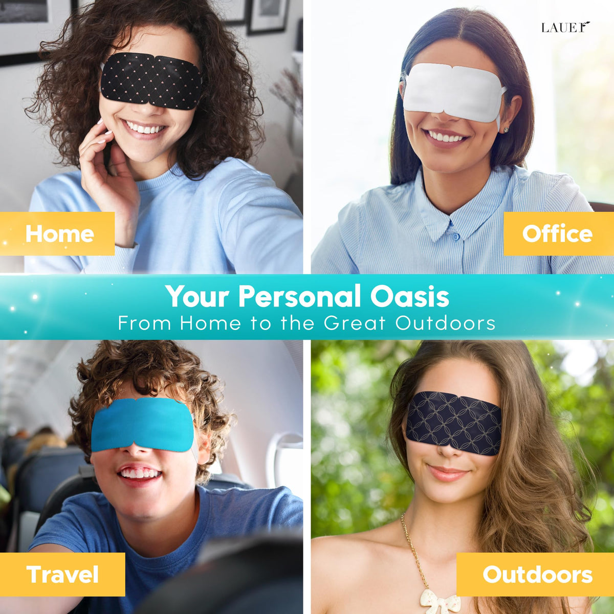 Self-Heating Steam Eye Mask Set - Lavender, Chamomile & More (Multi-Pack)