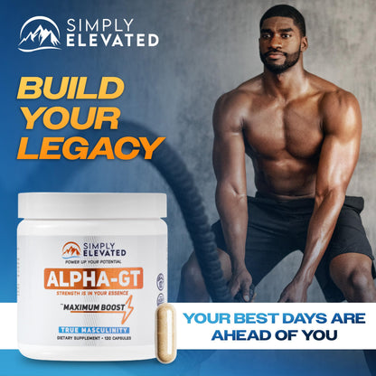 14-in-1 Testosterone Booster for Men - Ashwagandha, Tongkat Ali, Tribulus & Fenugreek - Energy, Drive & Confidence Support - Simply Elevated Alpha-GT (2500mg)