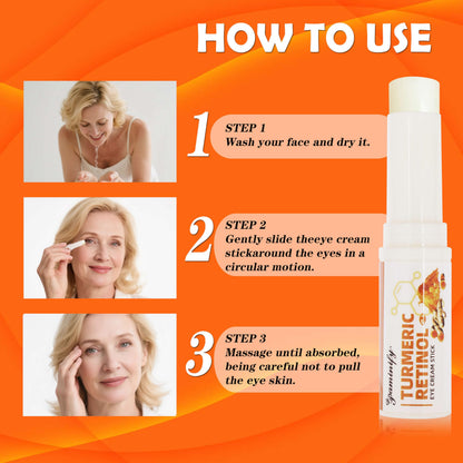 Turmeric Retinol Eye Stick - LumiBalm Under Eye Cream for Dark Circles & Puffiness - Anti-Aging Eye Balm for Wrinkles & Fine Lines (0.5oz)