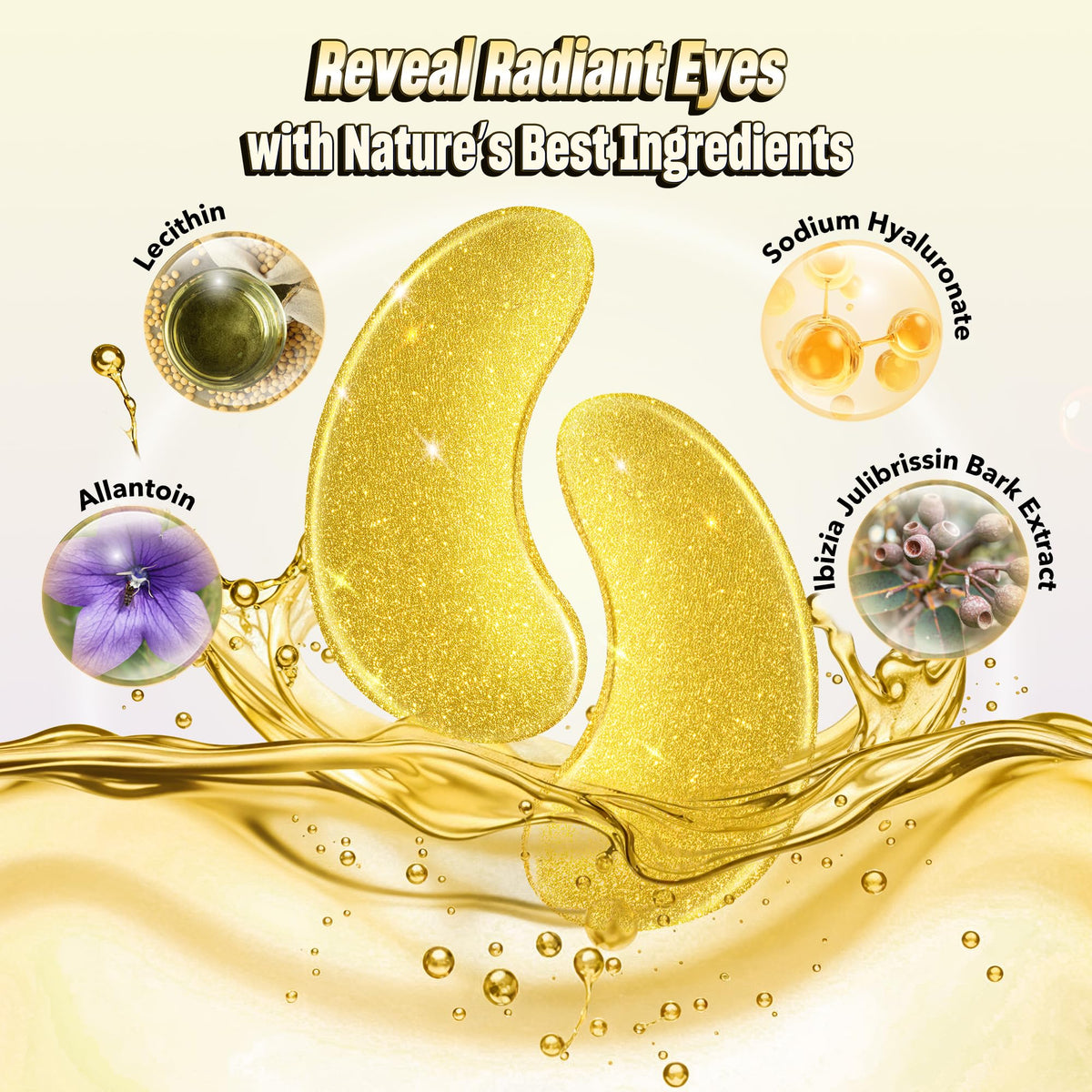 NAZANO 24K Gold Under Eye Patches 102 Pcs for Dark Circles & Puffiness