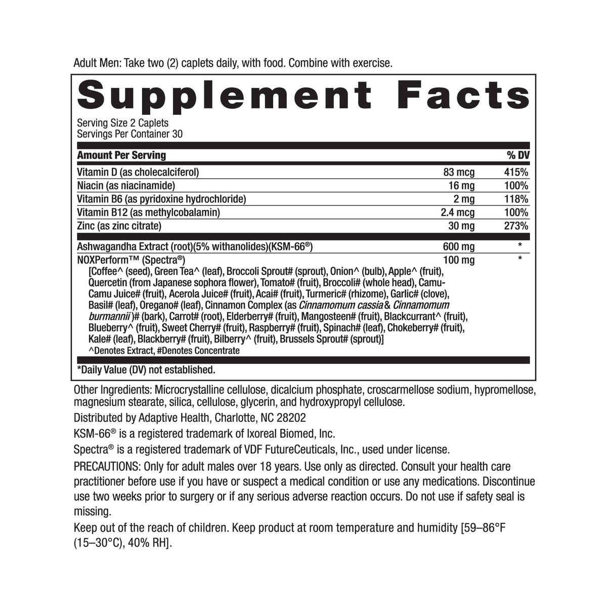 Testosterone Booster for Men - Energy, Strength & Vitality Support Supplement - Ageless Male Max (60 Caplets)