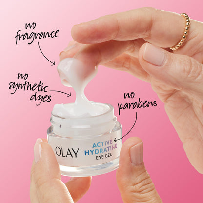 Olay Active Hydrating Eye Gel - Fragrance-Free Hyaluronic & Niacinamide (15g)