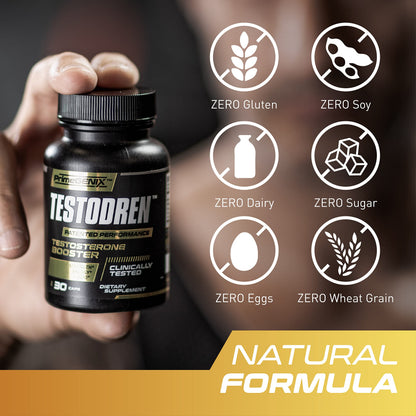 Testosterone Booster for Men - Energy, Strength, Stamina & Lean Muscle Support Supplement - PrimeGENIX Testodren