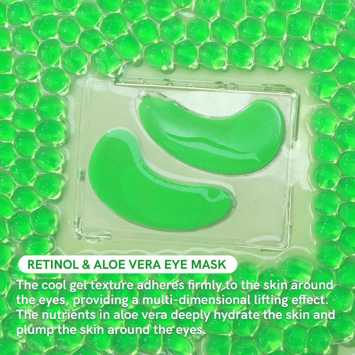 PEAUAMIE Retinol & Aloe Vera Under Eye Patches (30 Pairs) - Intensive Anti-Aging & Soothing Eye Mask for Wrinkles, Dark Circles & Puffiness