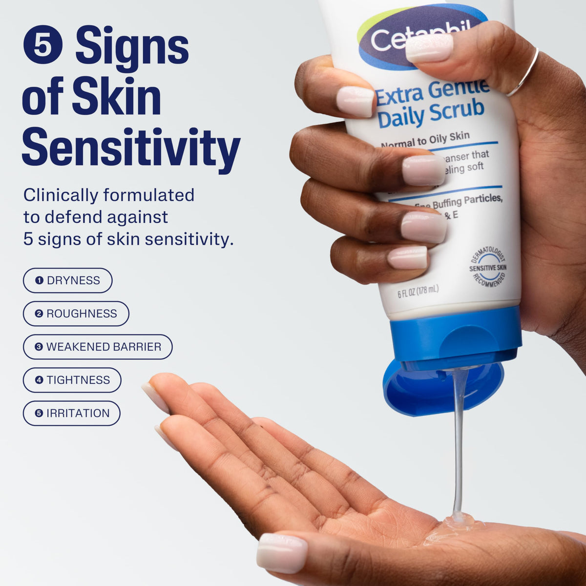 Cetaphil Exfoliating Face Wash, Extra Gentle Daily Face Scrub, Gently Exfoliates & Cleanses, For All Skin Types, Non-Irritating & Hypoallergenic, Suitable For Sensitive Skin, 6 Fl Oz, Pack of 2