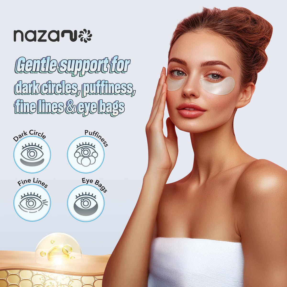 NAZANO White Under Eye Patches 60 Pack for Dark Circles & Puffiness