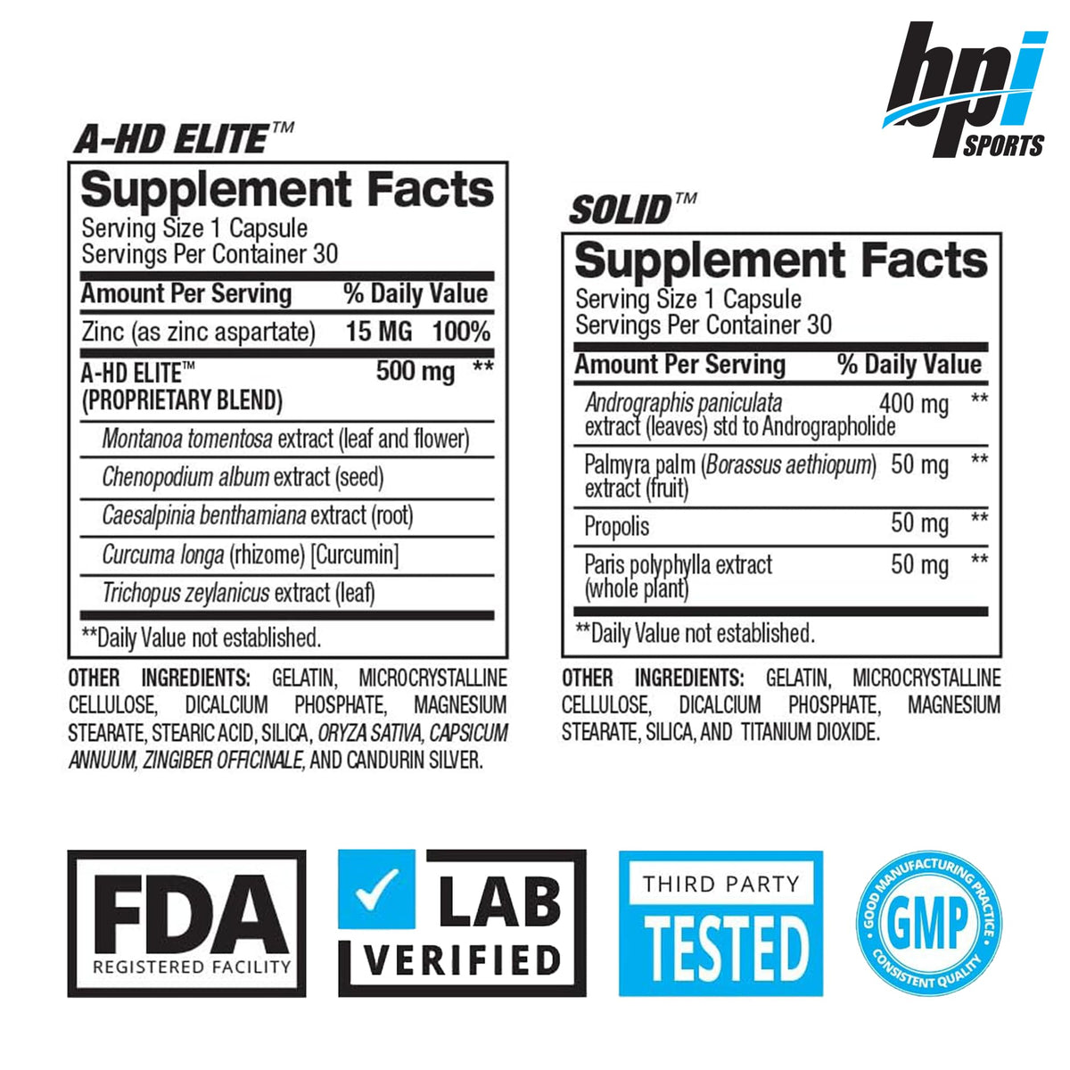 Testosterone Booster for Men - Muscle, Strength, Libido & Fat Loss Support Supplement - BPI Sports A-HD Elite (30 Servings)
